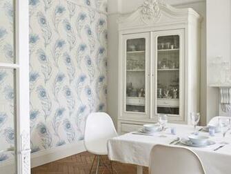 Peacock Indigo Wallpaper Bedroom Feature Wall