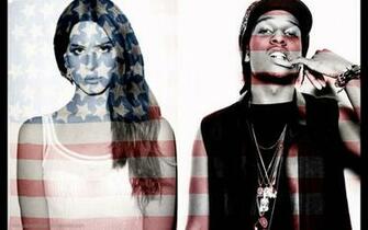 Asap Rocky Flag With Girl Rap Wallpaper
