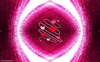 Pink Abstract Background With Love Hearts HD Wallpaper
