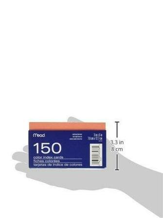 Mead Color Ruled Index Cards With Tray X Inches Assorted