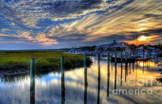 Murrells Inlet Sunset Greeting Card By Mel Steinhauer