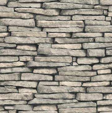 Millwood Pines Khoury Ledge Slate X Stone Wallpaper Roll