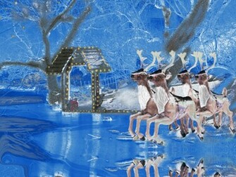 Christmas Blue Scene Wallpaper Computer