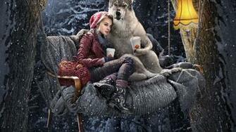 Red Riding Hood Dog Girl Ultra HD Wallpaper