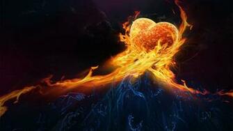 Abstract Fire Love HD Wallpaper