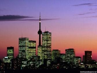 Toronto Skyline At Dusk Canada Desktopwallpaper Net