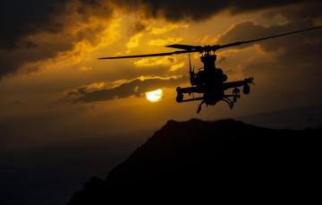 Wallpaper Sunset Silhouette Viper Helicopter Ah 1z Image For