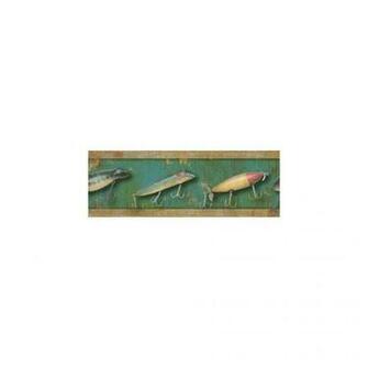 Wood Fishing Lure Wallpaper Border Dp B0028tu2ig