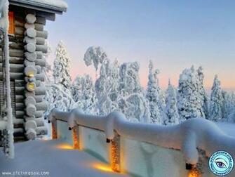 Log Cabin In Winter Picture Wallpaper Resolution