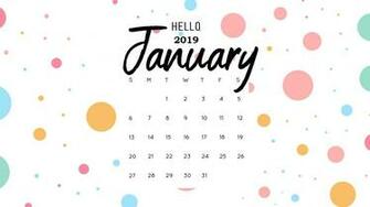 Hello January Calendar Wallpaper Monthly Templates