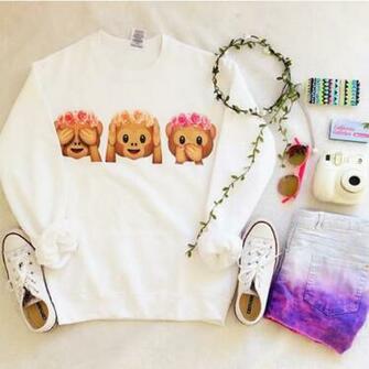 Emoji Monkey Sweater Emojis See No Evil