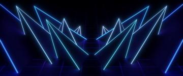 Wallpaper Net Neon Shape Pointed Dark Blue