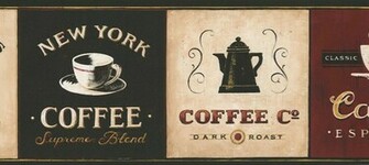 Cafe Coffee Wallpaper Border Eb8900b Decor Espresso Cappuccino