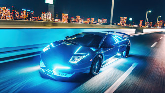 Lamborghini Murcielago Neon Lights 4k 1440p Resolution HD Wallpaper Image