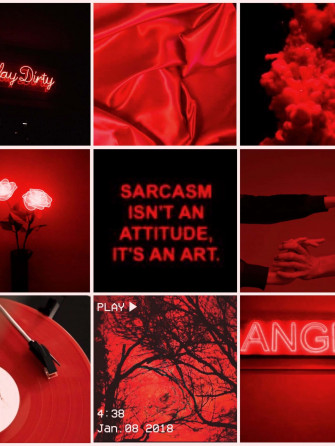 Black And Red Aesthetic Montage Illustration Wallpaper