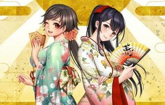 Wallpaper Girls Fan Kimono Yukata Anime Art Masami Chie As