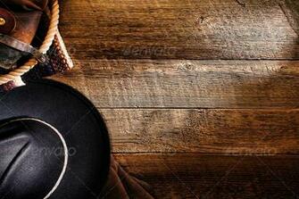 American West Rodeo Cowboy Hat On Wood Background Stock Photo