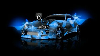 Toyota Supra Sweet Abstract Car Blue HD Wallpaper Design By Tony