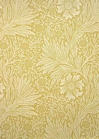 Marigold Wallpaper A Two Tone Yellow Floral And Leaf Circa