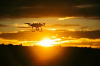 Black Quadcopter Drone In Sky HD Wallpaper