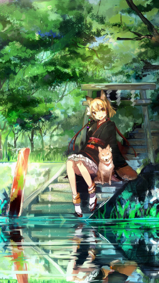 Anime Dog Background Wallpaper