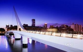 Buenos Aires Bridge In Puerto Madero At Night Hq Wallpaper