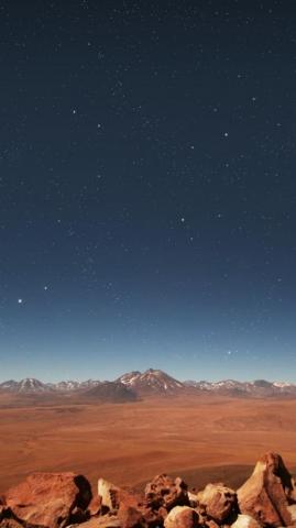 Desert Night Stars Stones Galaxy S3 Wallpaper