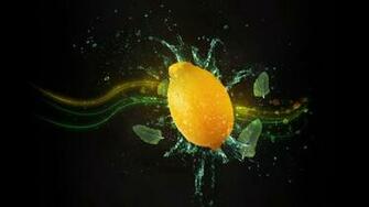 Wallpaper Lemon Black Yellow Citrus