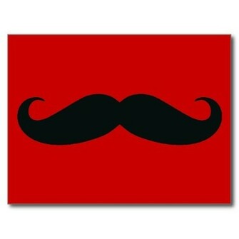 Black Mustache With Red Background Postcard