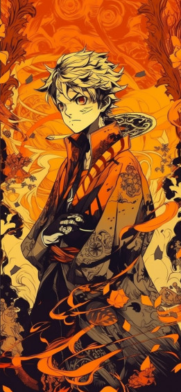 Demon Slayer Zenitsu Orange Wallpaper Cool