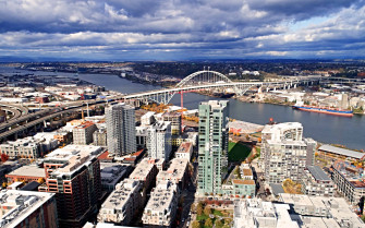 Wallpaper Portland 4k Skyline Usa Fremont Bridge