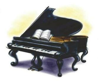 Cartoon Grand Piano Wallpaper Art