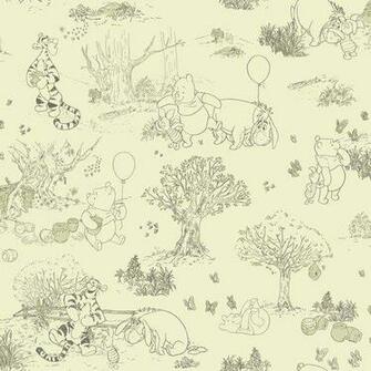 York Wallcoverings Dk5842 Pooh Friends Toile Wallpaper