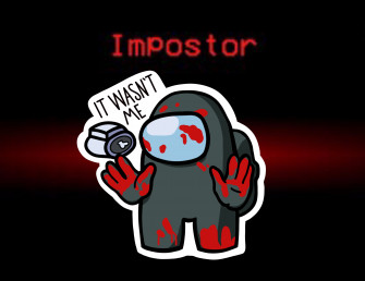 Impostor Among Us Red Wallpaper