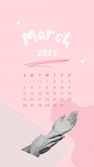 March Aesthetic Calendar Wallpaper Lock Screen