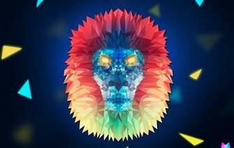Wallpaper Line Triangles Corners Leo The King Of Beasts