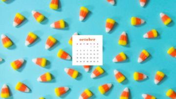 October Desktop Calendar Wallpaper Design Options