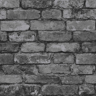 Fine Decor Rustic Brick Wallpaper Black