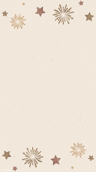 New Year Gold Ball And Fireworks On Beige Frame Design Mobile