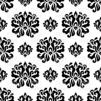 Seamless Black And White Damask Wallpaper Royalty