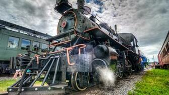 Steam Locomotives Rests At The Station In Curriers New York