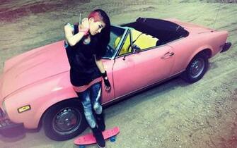 Girl And A Pink Car Swag Wallpaper Image