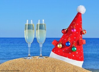 Wallpaper Holiday New Year Christmas Beach Desktop