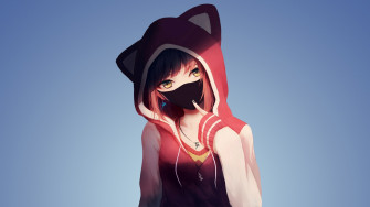 Hoodie Anime Girl Wallpaper