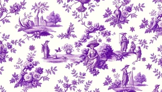 Purple Toile Wallpaper