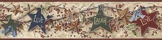 Country Vine And Stars Wallpaper Border Rf3521bd York