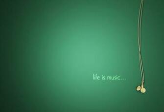 Wallpaper Simple Headphones Life Is Music Desktop