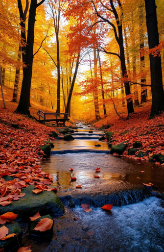 Autumn Stream Wallpaper