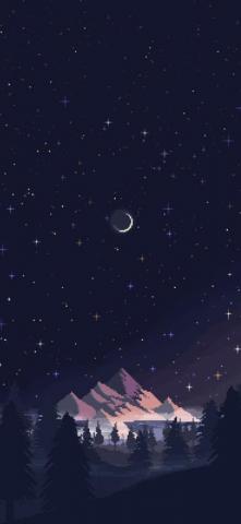 Pixel Art Night Huawei Enjoy 9e HD Screensavers Traxzee