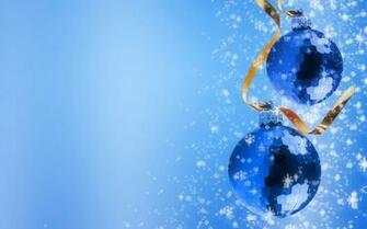 Christmas Image Blue Ornaments HD Wallpaper And